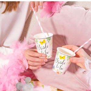 Kel�mky pap�rov� Bride to be Flower 220 ml 6 ks