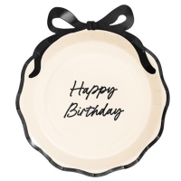 Paprov talky Happy Birthday s malikou 24 cm 6 ks