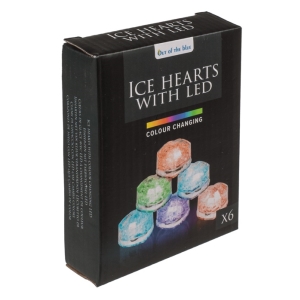 Ledov kostky srdce s LED svtlem 6 ks