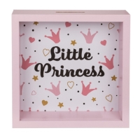 Pokladnička drevená Little Princess 20 x 20 cm