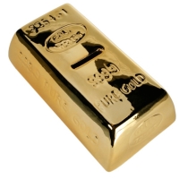 Pokladnička so zámkom Zlatá tehla 16,5x8,5x5 cm