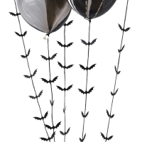 Šnúrky na balóniky Halloween netopiere 1 m, 5 ks