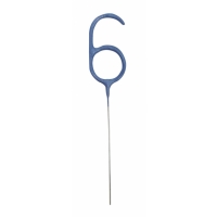 Prskavka glitrová číslica 6 modrá 17,8 cm