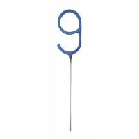 Prskavka glitrová číslica 9 modrá 17,8 cm