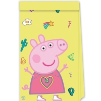 Vrecká darčekové papierové Peppa Pig 22 cm, 4 ks