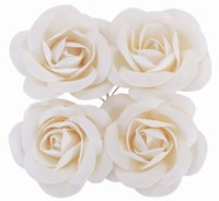 Ruiky dekoran textiln biele 4 cm 4 ks