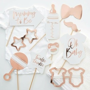 REKVIZITY do fotokoutku Baby Shower Rose Gold