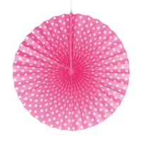 Rozeta papierov ruov s bielymi bodkami 30 cm 1 ks