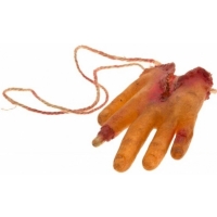 Ruka  krvavá latexová k zavěšení 15,5 cm x 9,5 cm x 3 cm