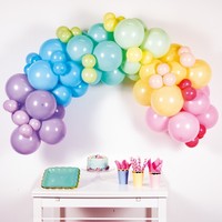 SADA balónikov na balónkovú girlandu pastelovo dúhová 78ks
