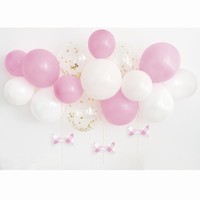SADA balónikov na balónikovú ružovobielu girlandu