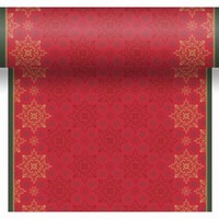 Šerpa papierová v rolke Dunicel červená s ornamentom veľ. 51 x 420 x 51, 1 ks, perforácia každých 40 cm