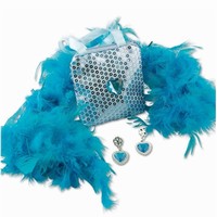 Set modr - kabelka, boa, nunice