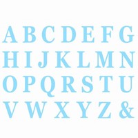 Sada nalepovacích písmen modrá 13,5 cm (48 ks)