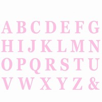 Sada nalepovacích písmen ružové 13,5 cm (48 ks)