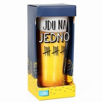 Darčekový pohár na pivo s českým nápisom "Jdu na jedno"