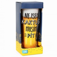 Pohár na pivo s českým textom "Nejsem kaktus, musím pít"