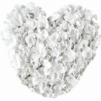 Dekorácia Srdce dekoračné kvetinové biele 41 cm