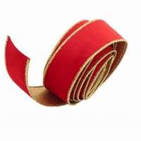 STUHA velrov erven so zlatm okrajom 4 cm/10 m