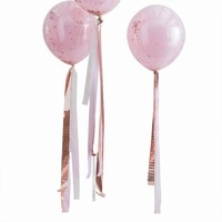 Stuhy dekoran na balniky Rose Gold/ruov/krmov 3 ks