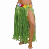 Sukňa havajská strapcová zelená 75 cm