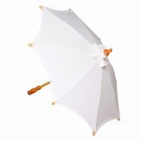 SVADOBNÝ dáždnik bavlnený biely