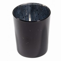 Svietnik sklenený metalicky čierny 5,5 x 6,7 cm