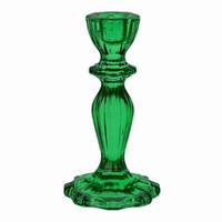 Svietnik sklenený zelený 16 cm