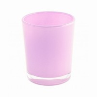 Svietnik na čajovú sviečku sklenený ružový