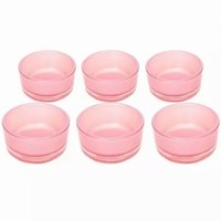 Svietniky na čajovú sviečku perleťovo ružové sklenené 4,8 cm 6 ks