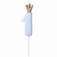 Svieka narodeninov slo 1, svetlo modr, 9,5 cm