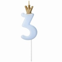 Svieka narodeninov slo 3, svetlo modr, 9,5 cm
