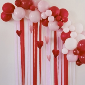 Sada balónků na balónkový oblouk červená/růžová 55 ks