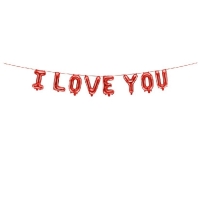 Sada balónikov "I love you" červená 210 x 35 cm