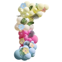 Súprava balónikov na balónikovú girlandu s listami a kvetmi Tropical 70 ks