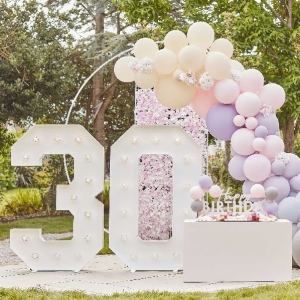 Sada mini balónků na balónkový oblouk Pastel lila/šedá 40 ks