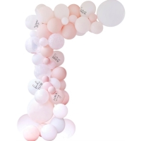 Sada balónikov na balónikový oblúk Hen party biela/ružová 55 ks