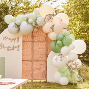 Sada balónků na balónkový oblouk Světle zelená/nude/bílá