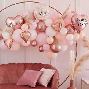 Sada balónků latexových a fóliových rosegold Bride to be 80ks
