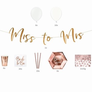 SADA dekorac� Miss to Mrs r��ov� zlato