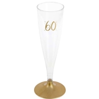Poháre plastové 60. narodeniny zlaté 14 cl 6 ks
