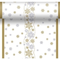 erpa stolov Dunicel biela s vlokami Snow Glitter 40 cm x 4,8 m