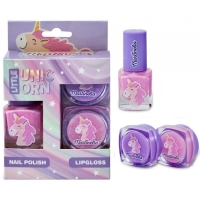 Sada Unicorn lak na nechty a balzm na pery