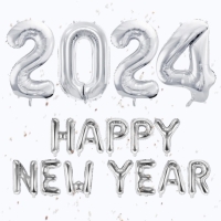 Súprava balóniková Happy New Year 2024 strieborná