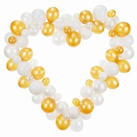 Set balónikov Srdce bielo-zlaté, s rámom 160 cm