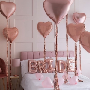 Set balónků na rozlučku se svobodou Rose Gold Bride 25 ks