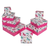 Unicorn party - Set darekovch boxov Jednoroce 22,5 x 22,5 x 8 cm 8 ks