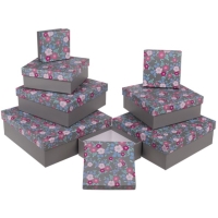 Set darekovch boxov ed s kvetmi 22,5 x 22,5 x 8 cm 8 ks