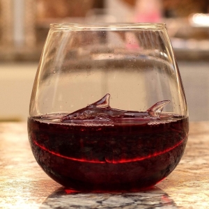 Sklenice na víno bez stopky Žralok 600 ml