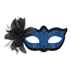 �krabo�ka karnevalov� �erno-modr� s kv�tinou